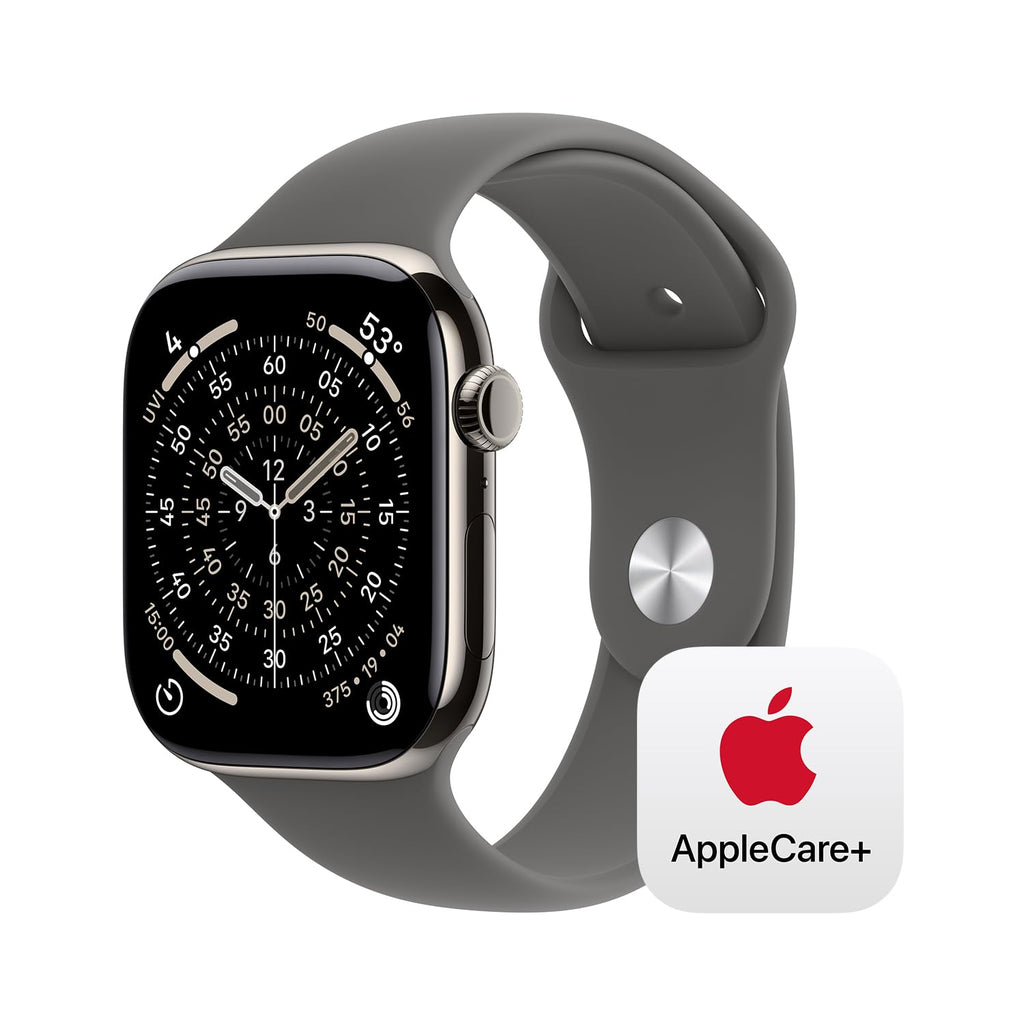 Apple Watch Series 11 [GPS + Cellular 42mm] Smartwatch with Natural Titanium Case with Stone Gray Sport Band - S/M. Sleep Score, Fitness Tracker, Health Monitoring, Always-On Display, Water Resistant