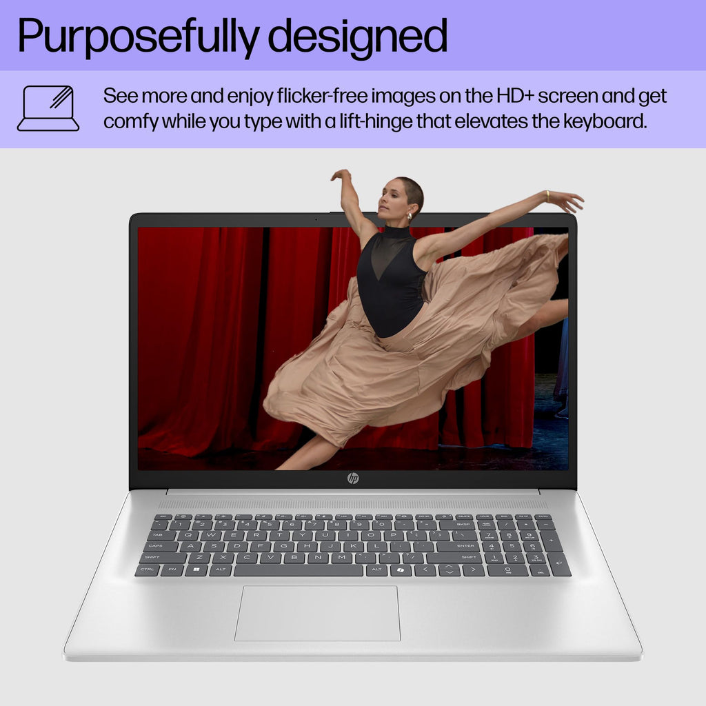 HP 17 inch Touchscreen 2025 Business Laptop, AMD Ryzen 5 7430U(Up to 4.3GHz), 17.3 inch Anti-Glare Touch Screen, 64 GB RAM, 4 TB SSD, WiFi 6, Bluetooth 5.4, Copilot AI, Windows 11 Pro