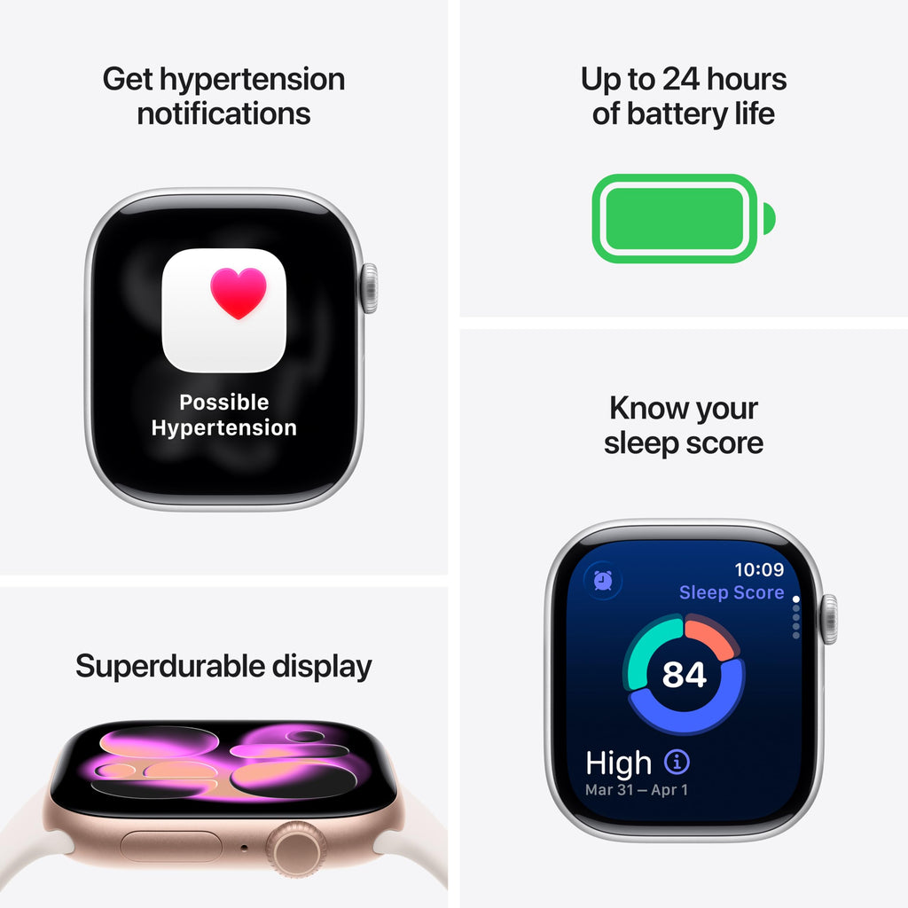 Apple Watch Series 11 [GPS + Cellular 42mm] Smartwatch with Natural Titanium Case with Stone Gray Sport Band - S/M. Sleep Score, Fitness Tracker, Health Monitoring, Always-On Display, Water Resistant