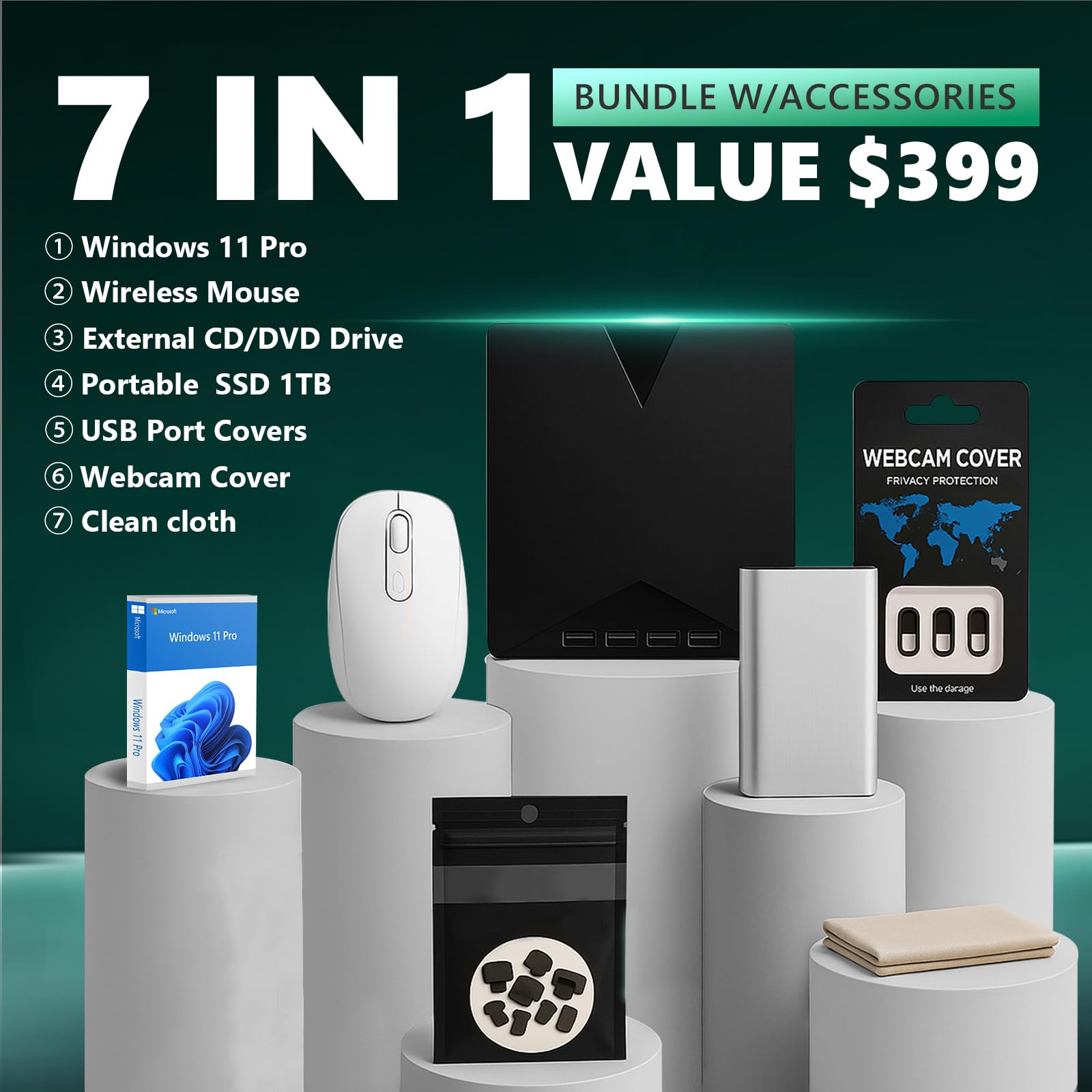 HP 17 Laptop Computer for Business, 64GB RAM, 2TB SSD, Intel 10-Core i5-1334U, 17.3" HD+ Anti-Glare Display, Win11 Pro, Backlit Keyboard, Fingerprint, Numeric Keypad, 720p HD Camera, w/Accessories