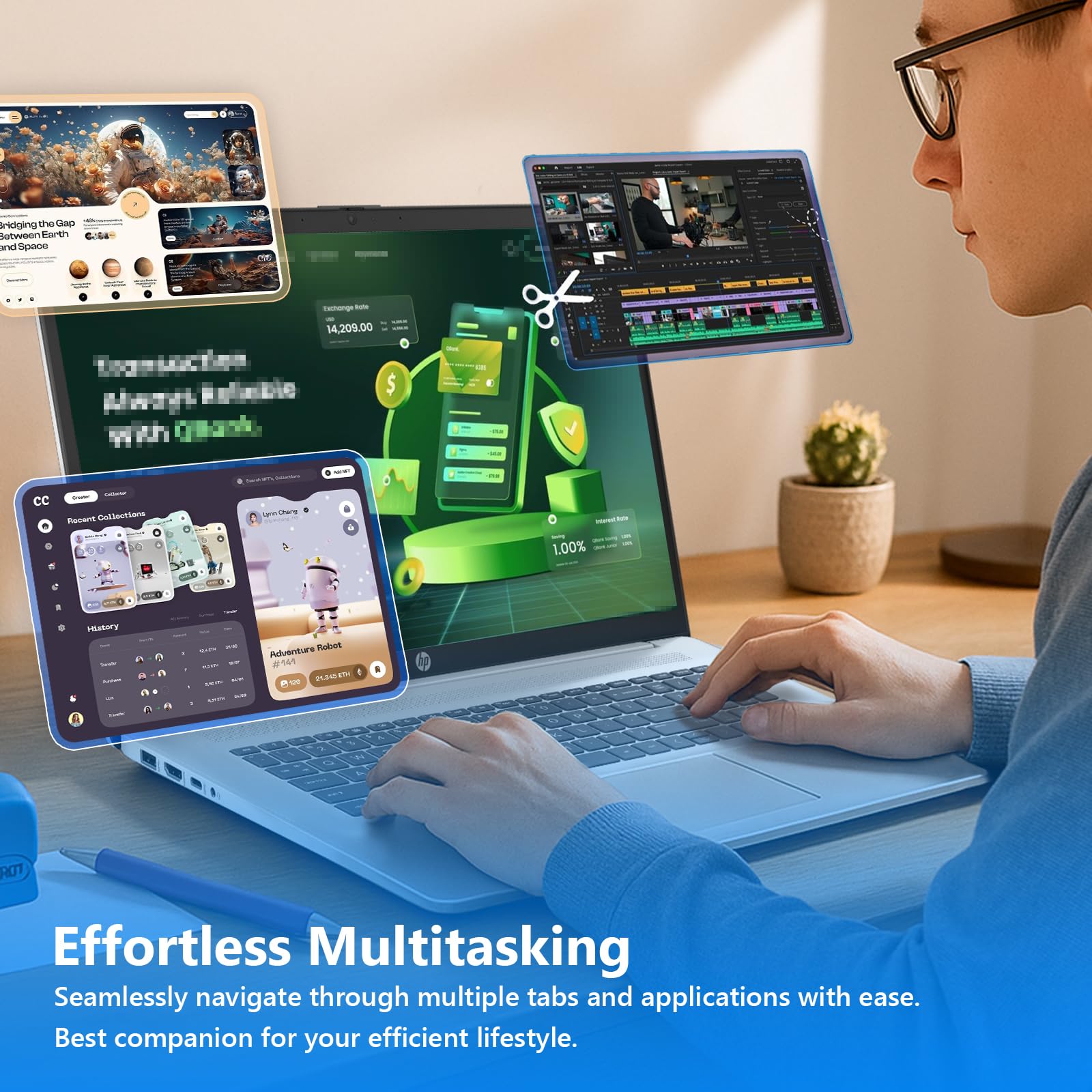 HP 17 Laptop Computer for Business, 64GB RAM, 2TB SSD, Intel 10-Core i5-1334U, 17.3" HD+ Anti-Glare Display, Win11 Pro, Backlit Keyboard, Fingerprint, Numeric Keypad, 720p HD Camera, w/Accessories