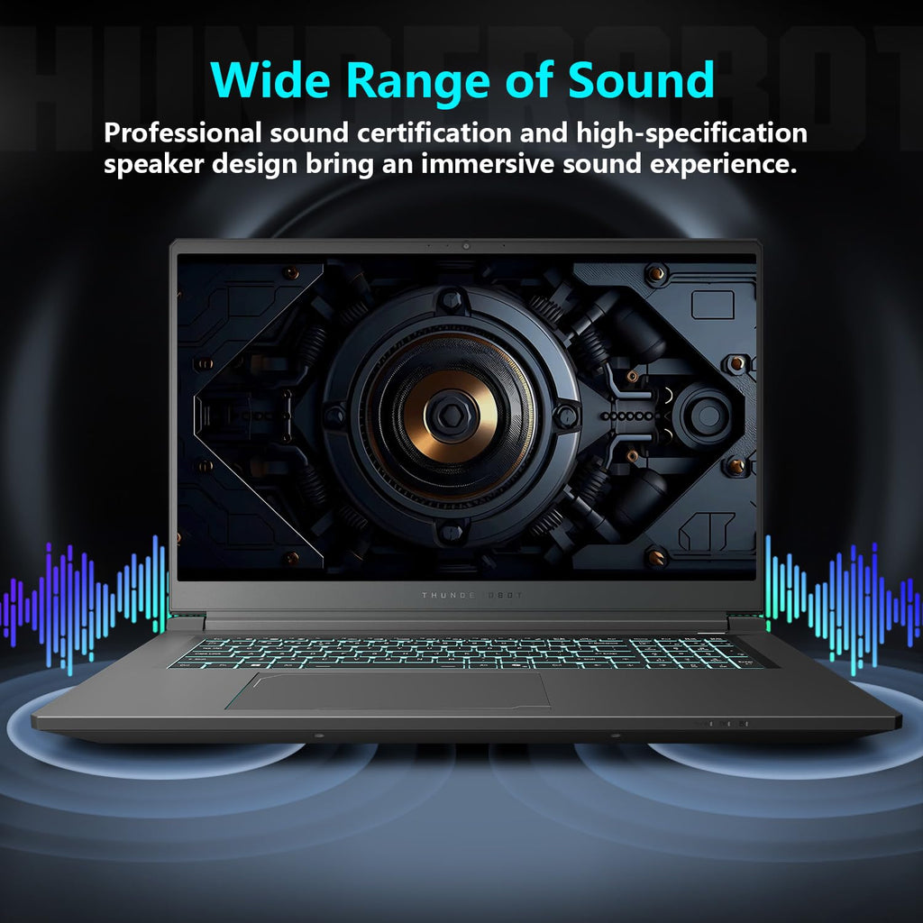 Thunderobot Storm 17 5070 Gaming Laptop, 17.3" QHD 165Hz 2K Display, Core i7-13620H, GeForce RTX 5070, 64GB DDR5 RAM, 2TB SSD, RGB Backlit Keyboard, HDMI, Wi-Fi 6, Win11 Home