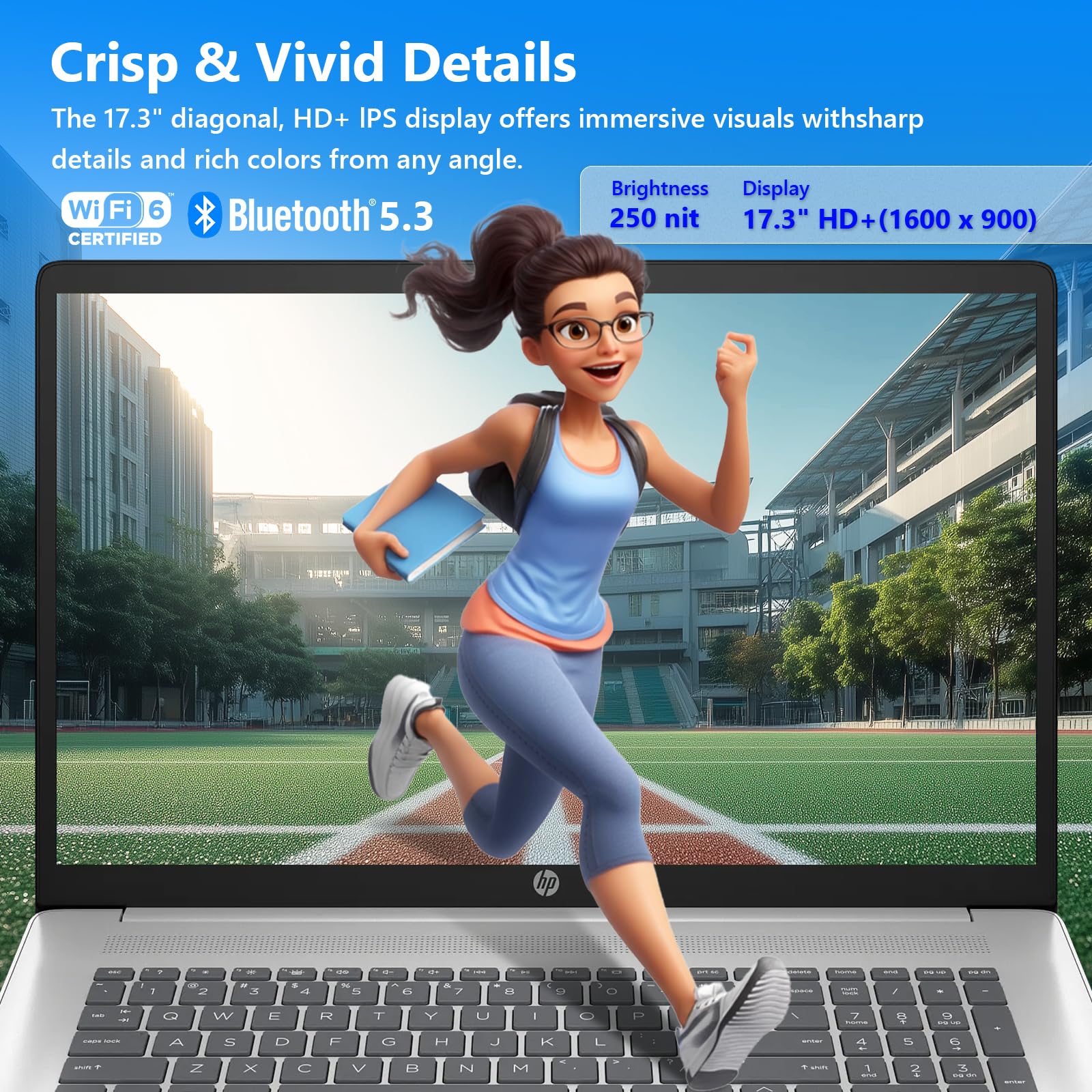 HP 17 Laptop Computer for Business, 64GB RAM, 2TB SSD, Intel 10-Core i5-1334U, 17.3" HD+ Anti-Glare Display, Win11 Pro, Backlit Keyboard, Fingerprint, Numeric Keypad, 720p HD Camera, w/Accessories