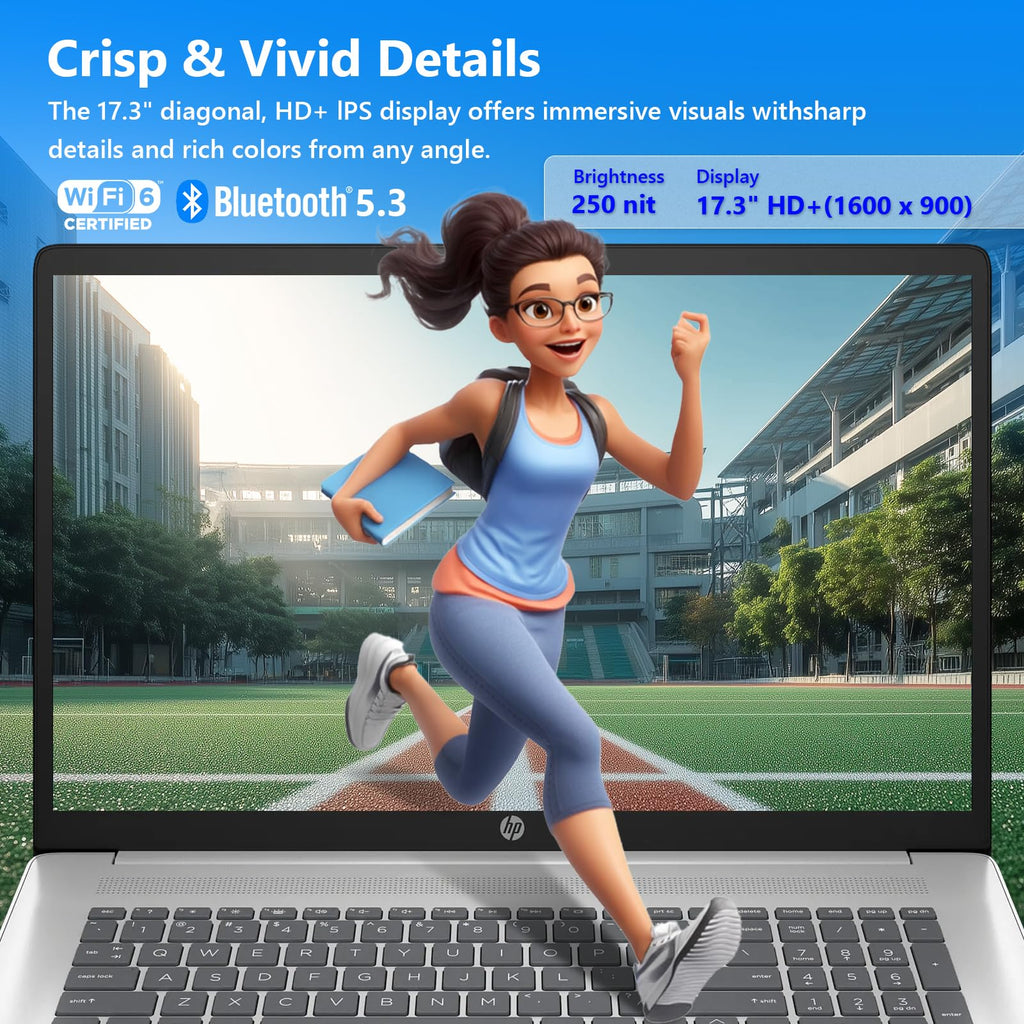 HP 17 Laptop Computer for Business, 64GB RAM, 2TB SSD, Intel 10-Core i5-1334U, 17.3" HD+ Anti-Glare Display, Win11 Pro, Backlit Keyboard, Fingerprint, Numeric Keypad, 720p HD Camera, w/Accessories