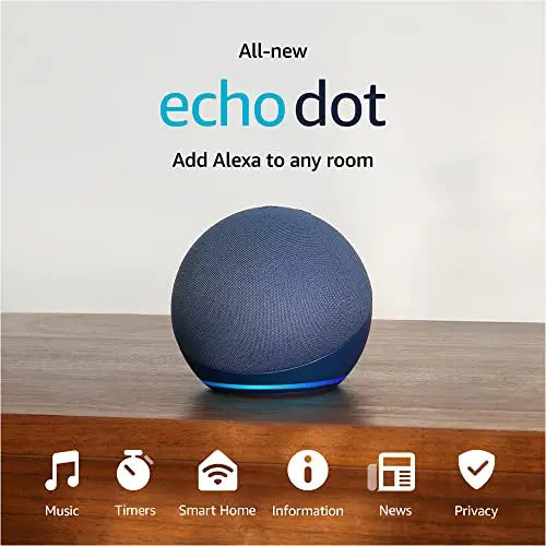 Amazon Echo Dot Vibrant sounding Alexa speaker Great for bedrooms dining rooms and offices Charcoal