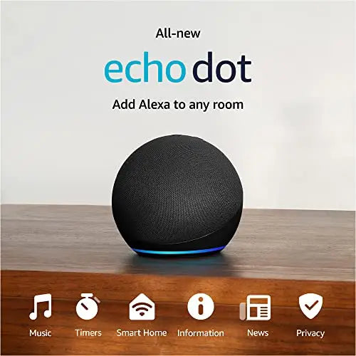 Amazon Echo Dot Vibrant sounding Alexa speaker Great for bedrooms dining rooms and offices Charcoal