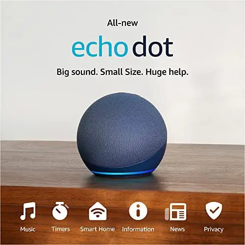 Amazon Echo Dot Vibrant sounding Alexa speaker Great for bedrooms dining rooms and offices Charcoal