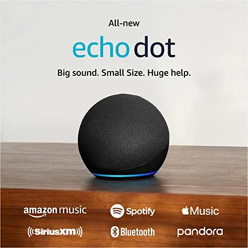 Amazon Echo Dot Vibrant sounding Alexa speaker Great for bedrooms dining rooms and offices Charcoal