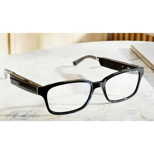 Amazon Echo Frames (newest model) + Echo Show 8 (newest model) Smart Glasses with Alexa Rectangle frames in Classic