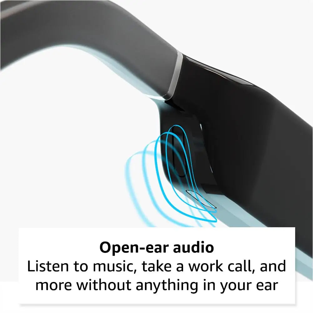 Amazon Echo Frames (newest model) + Echo Show 8 (newest model) Smart Glasses with Alexa Rectangle frames in Classic