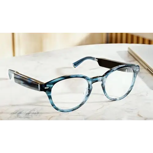 Amazon Echo Frames (newest model) + Echo Show 8 (newest model) Smart Glasses with Alexa Rectangle frames in Classic