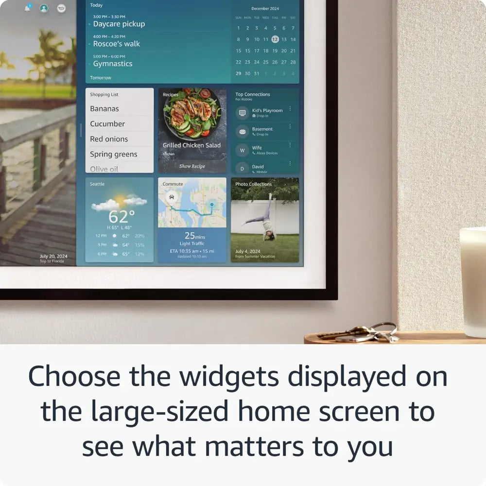 Amazon Echo Show 21 (newest model) Full HD 21’’ kitchen hub for home organization with built-in Fire TV and Alexa