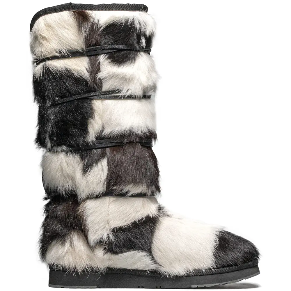 AU&MU Aumu Womens Comfort Suede Fur Shearling Stylish Knee High Winter Snow Boots Women Sheepskin