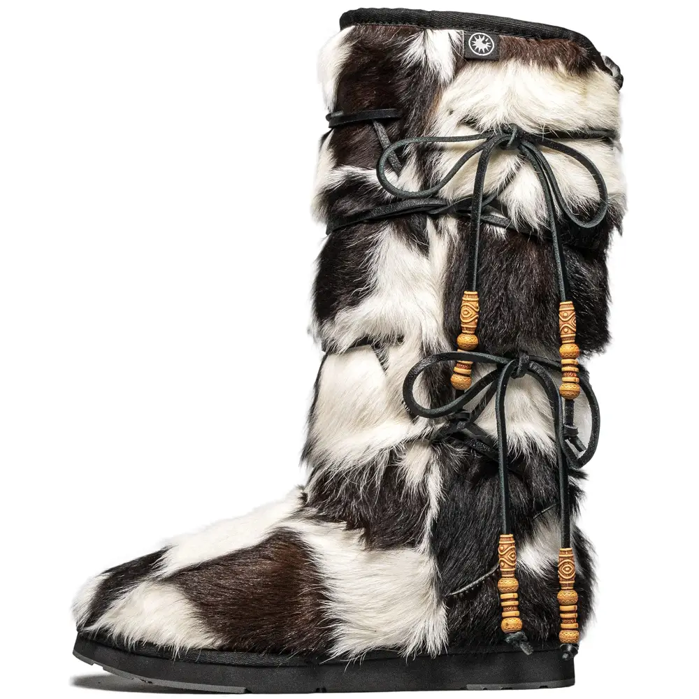 AU&MU Aumu Womens Comfort Suede Fur Shearling Stylish Knee High Winter Snow Boots Women Sheepskin