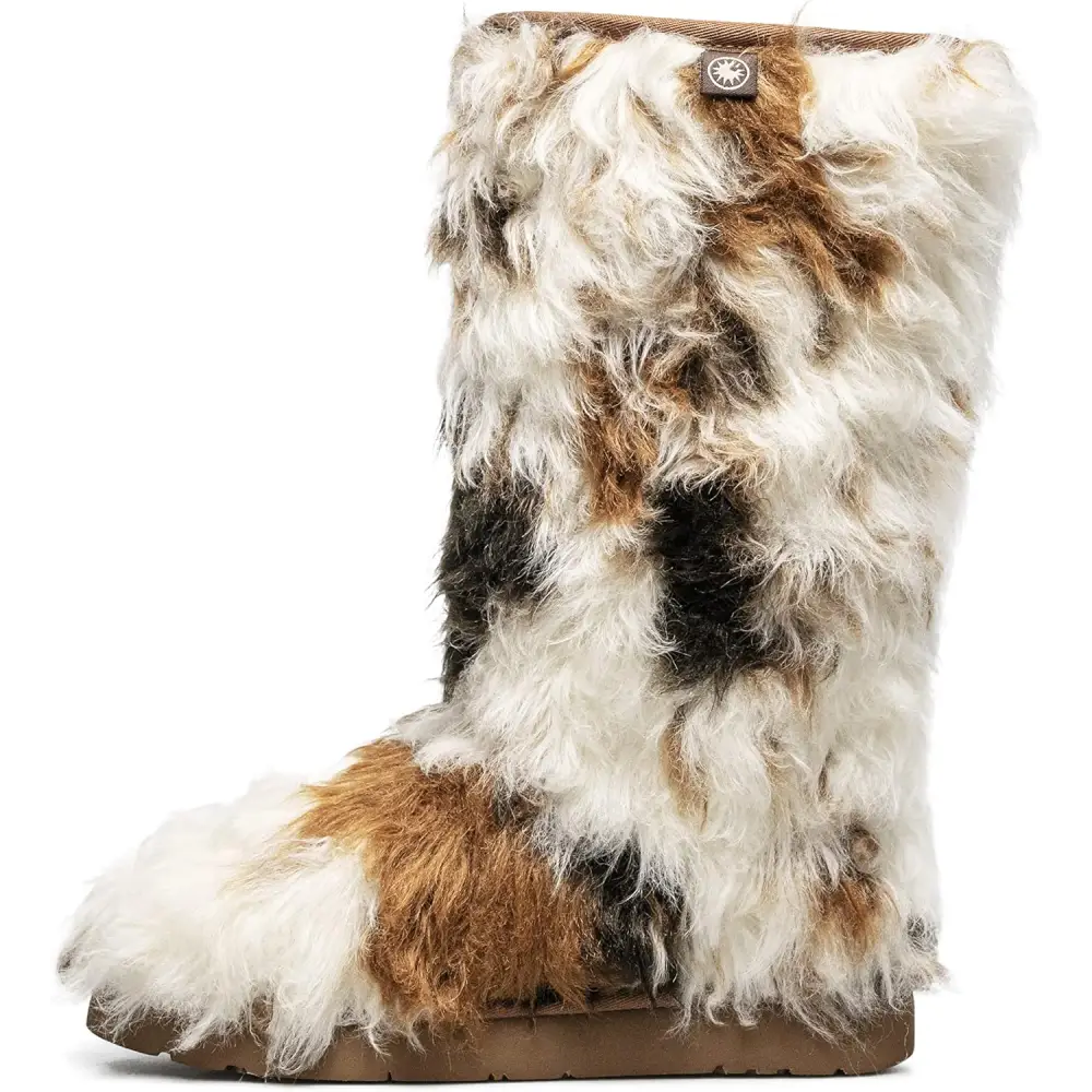 AU&MU AUMU Women’s Faux Fur Boot Furry Fluffy Short Snow Boot Sheep Insole