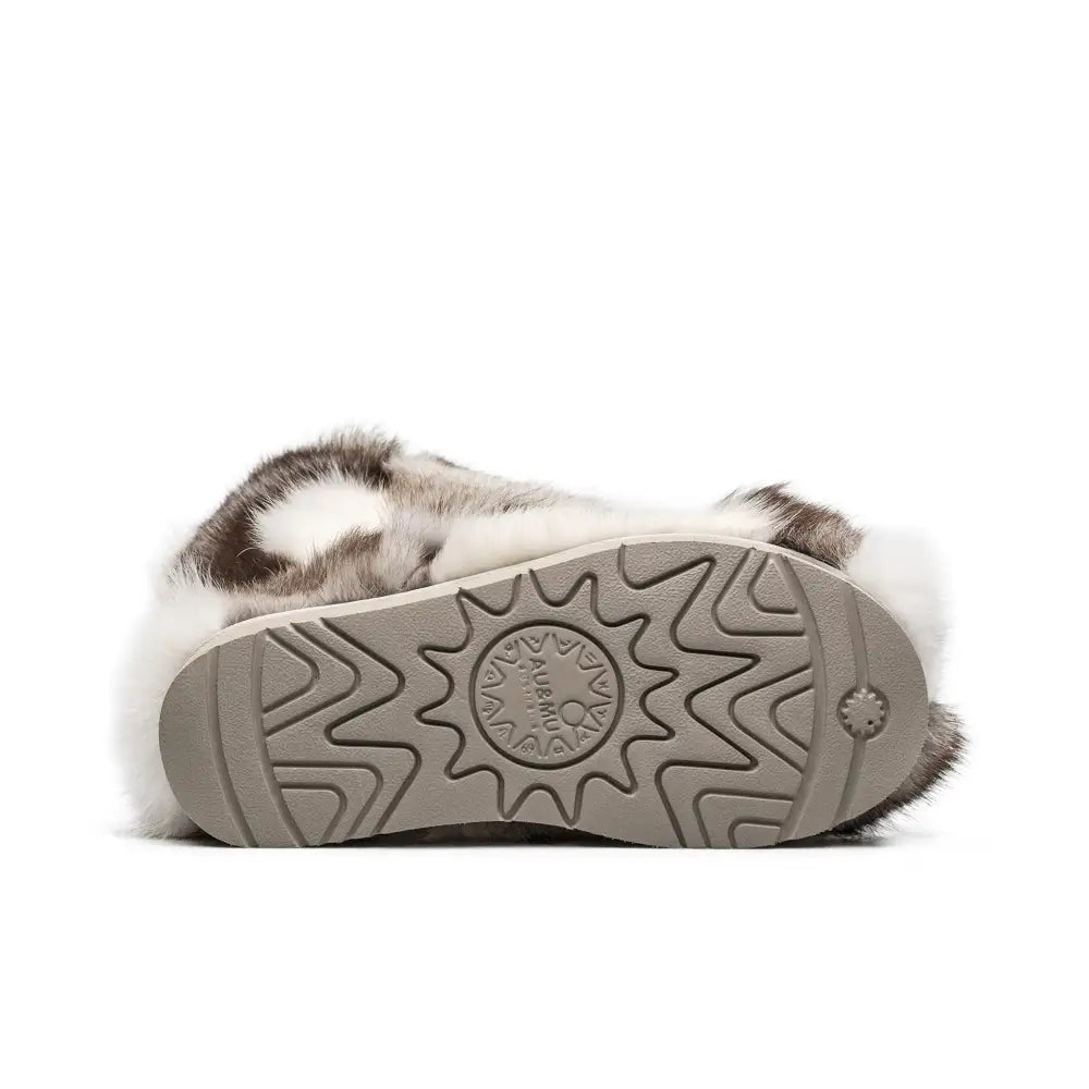 AU&MU Aumu Women’s Fur Boot Furry Fluffy Mid-Calf Boots Warm Comfortable Outdoor Snow boots