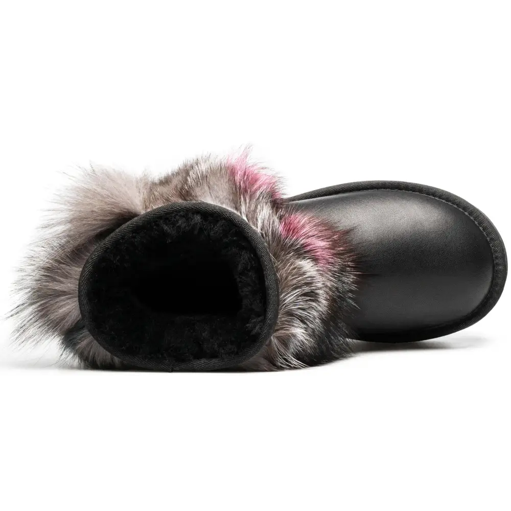 AU&MU Aumu Womens Short Winter Snow Boots Classic Thermal Fur Boot Furry Fluffy Warm