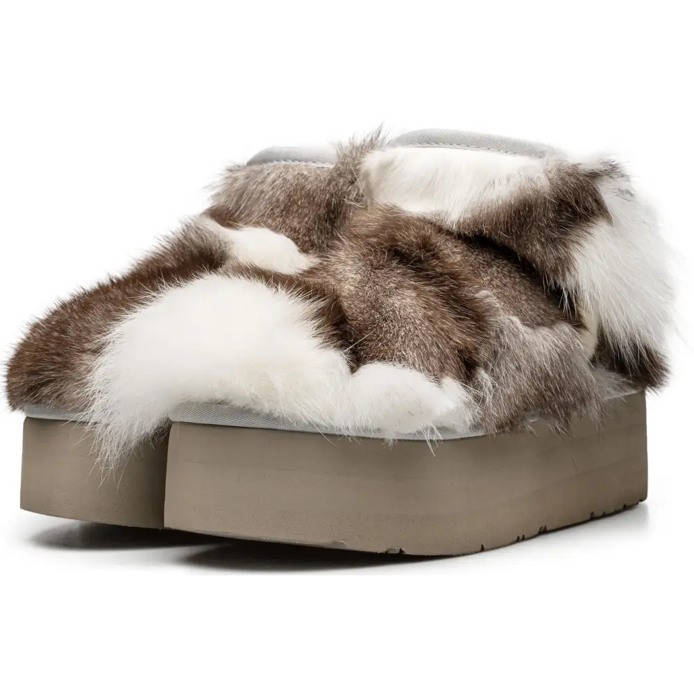 AU&MU Aumu Womens Short Winter Snow Boots Classic Thermal Fur Boot Furry Fluffy Warm