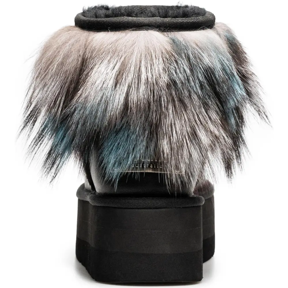 AU&MU Aumu Womens Short Winter Snow Boots Classic Thermal Fur Boot Furry Fluffy Warm