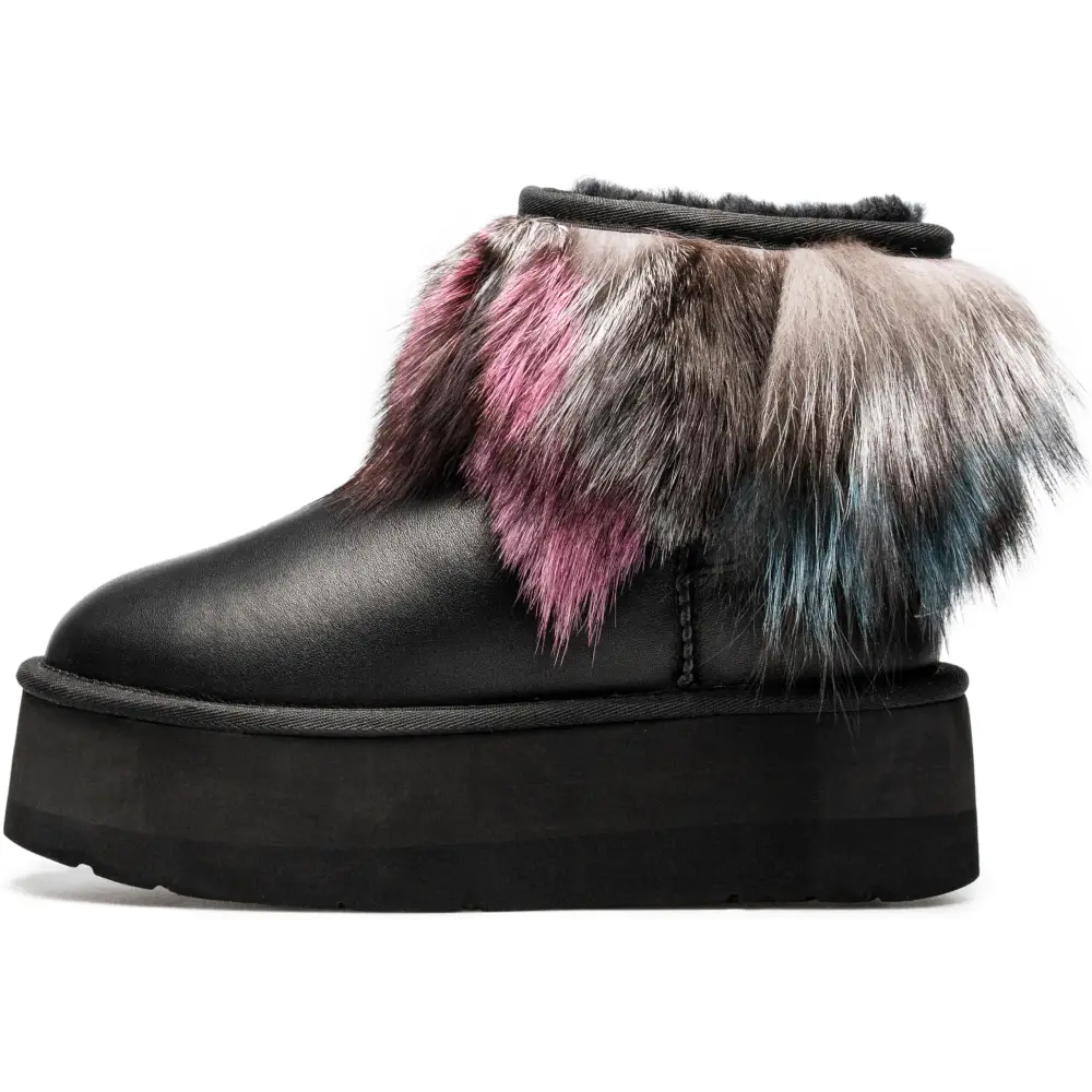 AU&MU Aumu Womens Short Winter Snow Boots Classic Thermal Fur Boot Furry Fluffy Warm