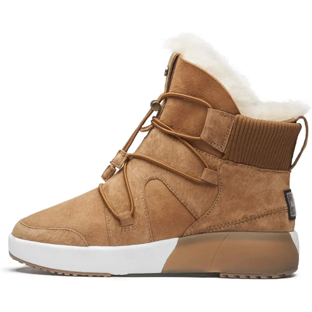 AU&MU Sheepskin Cross Elastic Bnad Metal Short Ankle Fur Wool Lining Winter Snow Boots…