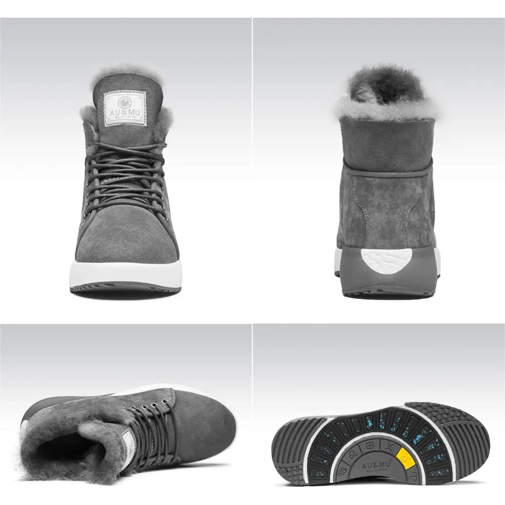 AU&MU Sheepskin Taurus Series Couple Adjustable Short Fur Wool Ankle Snow Winter Boots…