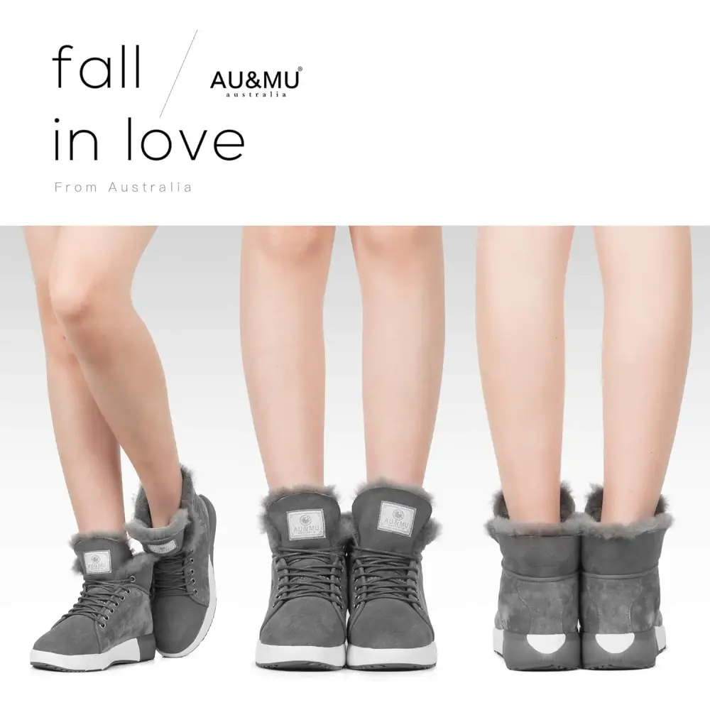 AU&MU Sheepskin Taurus Series Couple Adjustable Short Fur Wool Ankle Snow Winter Boots…