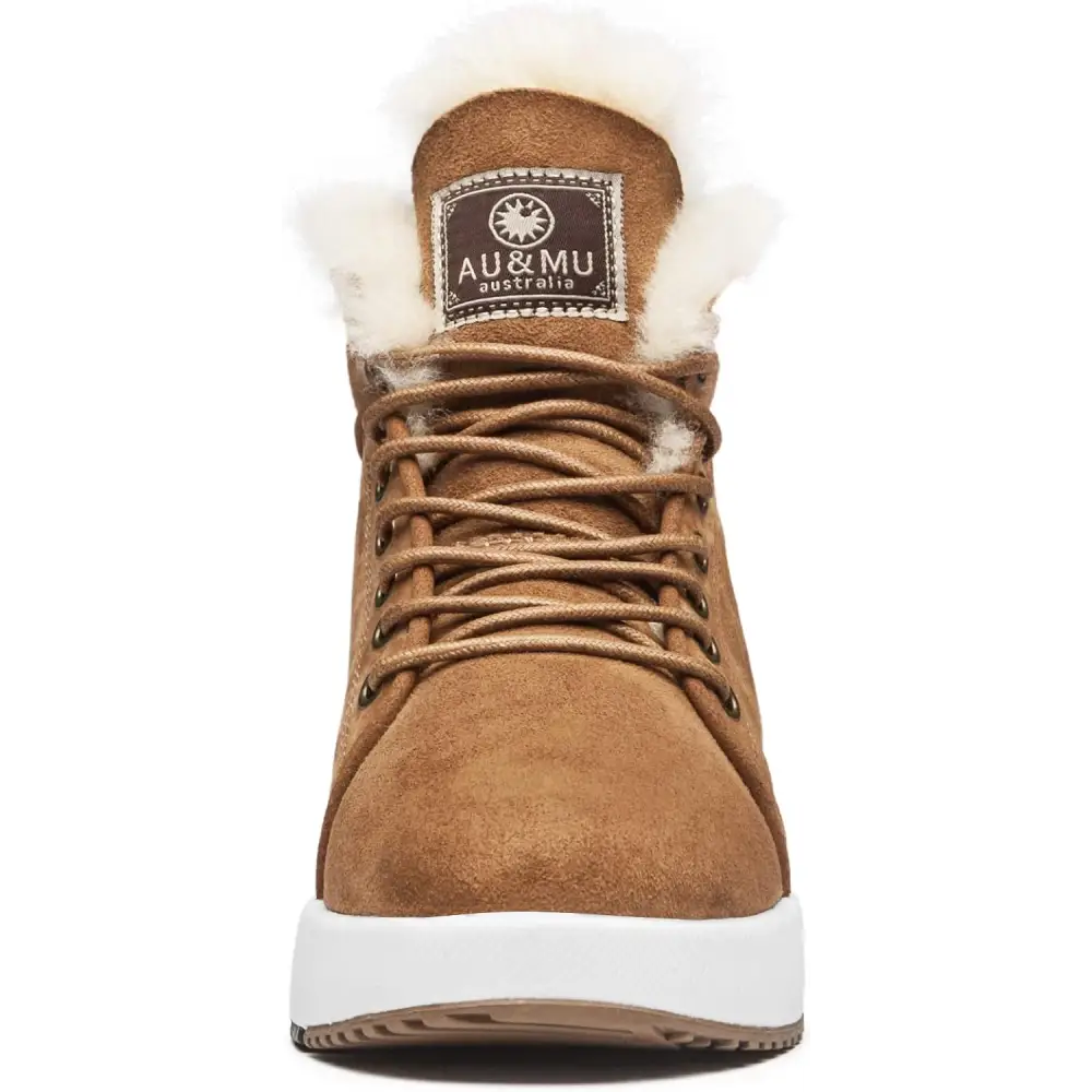 AU&MU Sheepskin Taurus Series Couple Adjustable Short Fur Wool Ankle Snow Winter Boots…