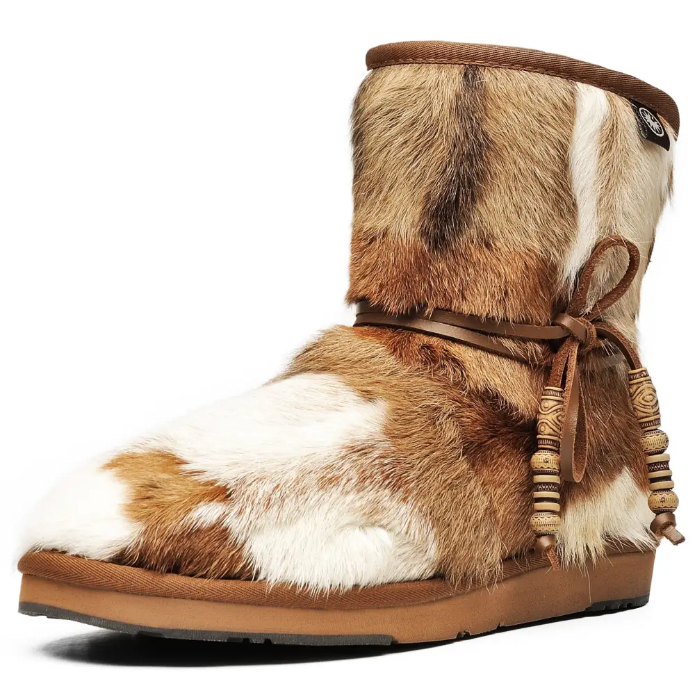 AU&MU Womens Casual and Versatile Warm Simple Snow Boots - 8 / Chestnut 1