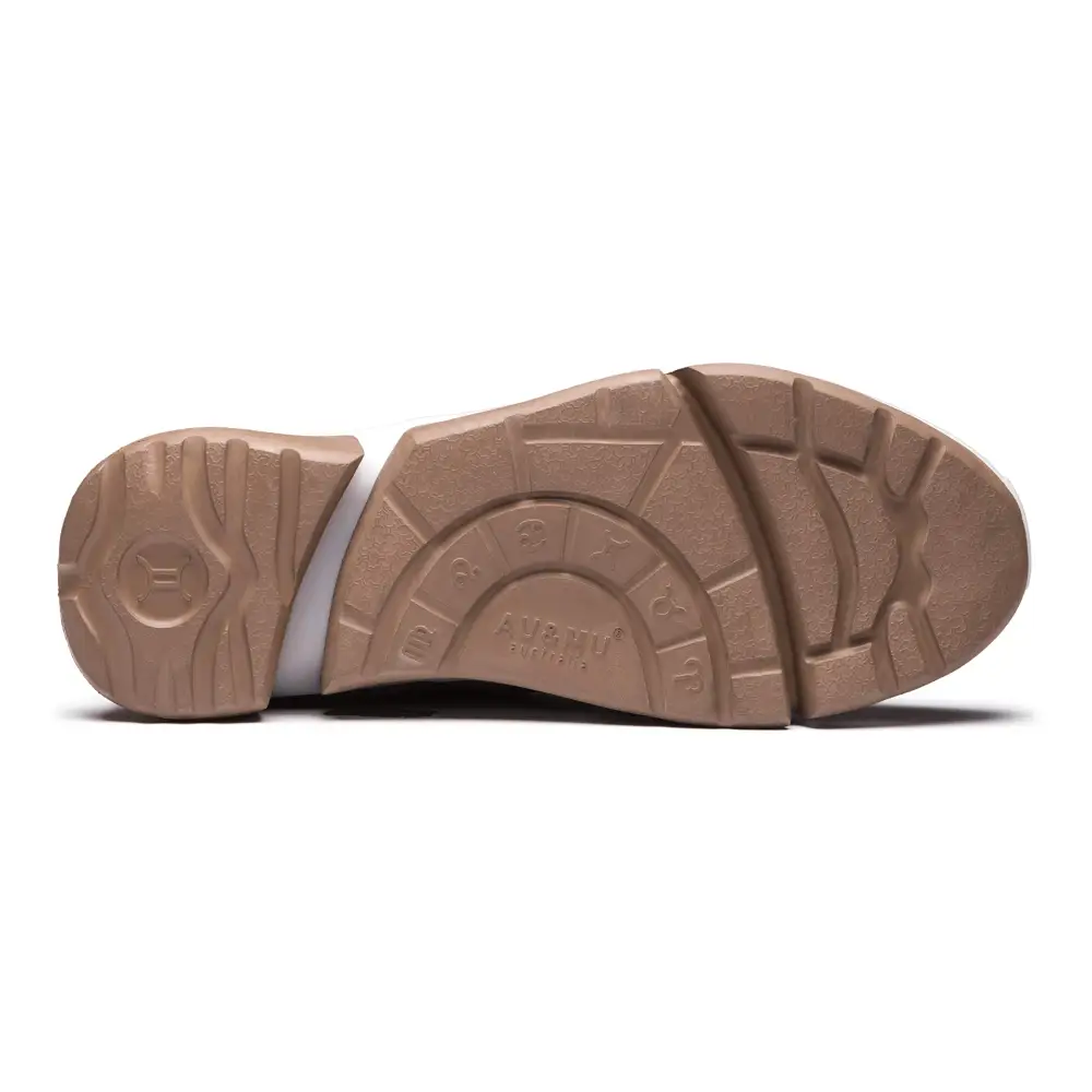 AUMU Classic Retro Hook and Loop Suede Sheepskin Elevator Hiden Heel Winter Snow Boots