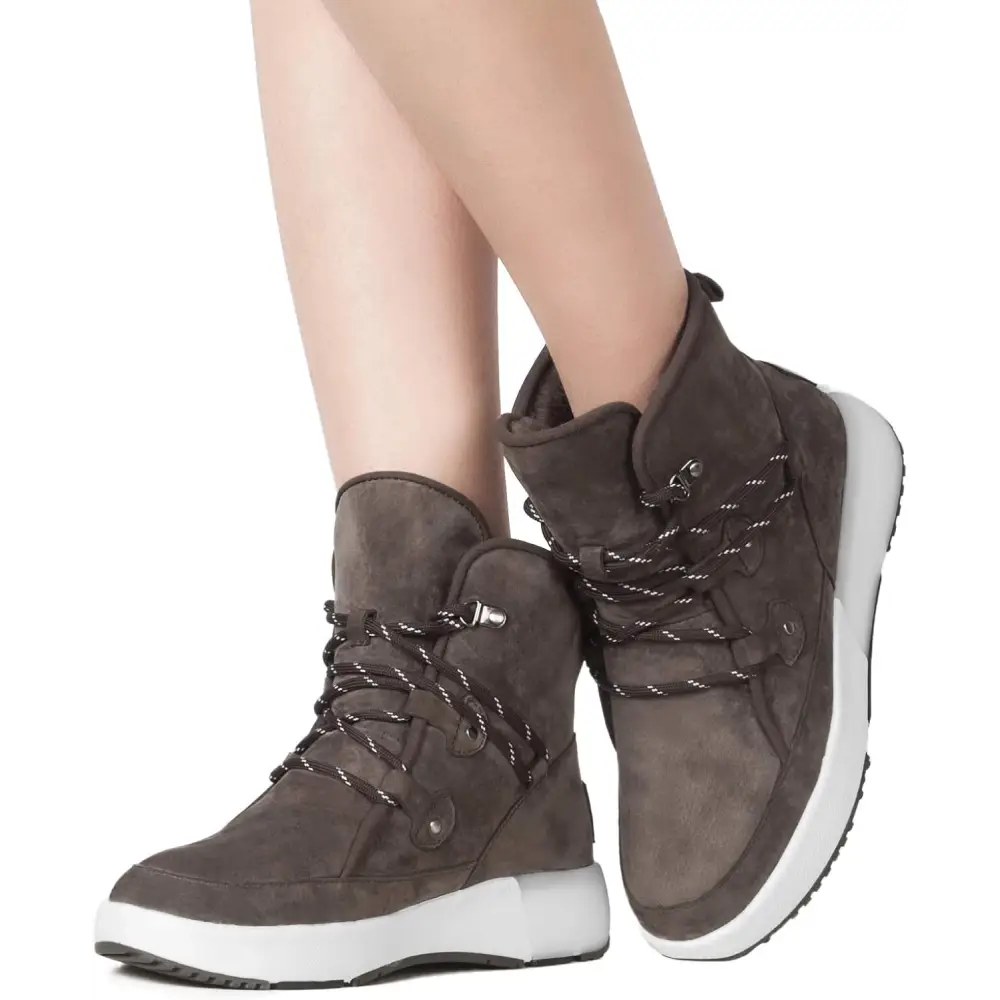 AUMU Taurus Leather Metal Buckle Brass Eyelets Suede Upper Laces Winter Snow Boots…