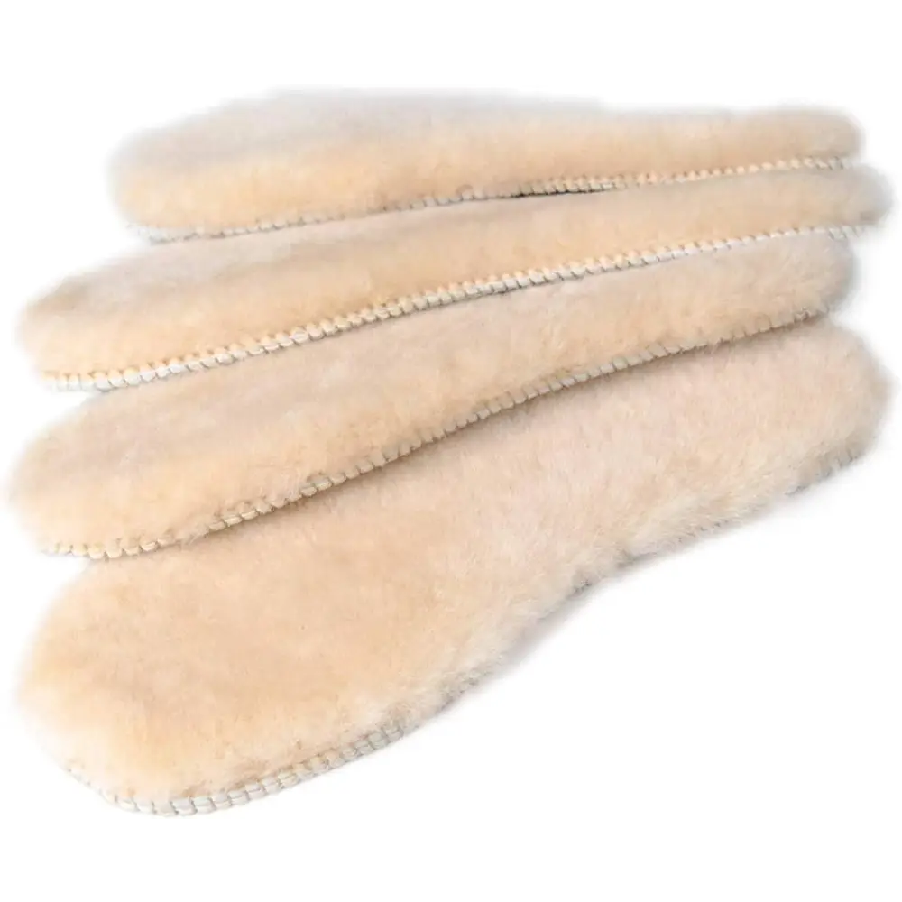Aumu Thermal Sheepskin Wool Yarn Insoles White Size 9