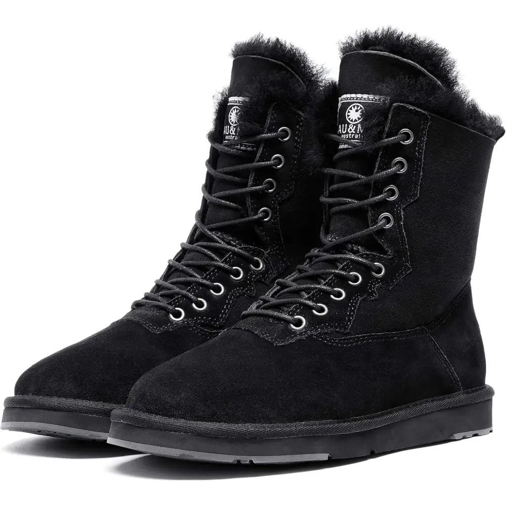 AUMU Women’s Classic Casual Style Sheepskin Suede Winter Snow Boots