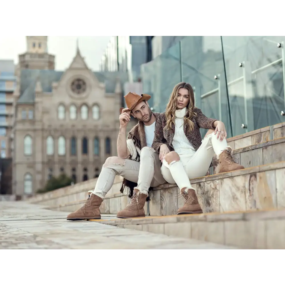 AUMU Women’s Classic Casual Style Sheepskin Suede Winter Snow Boots