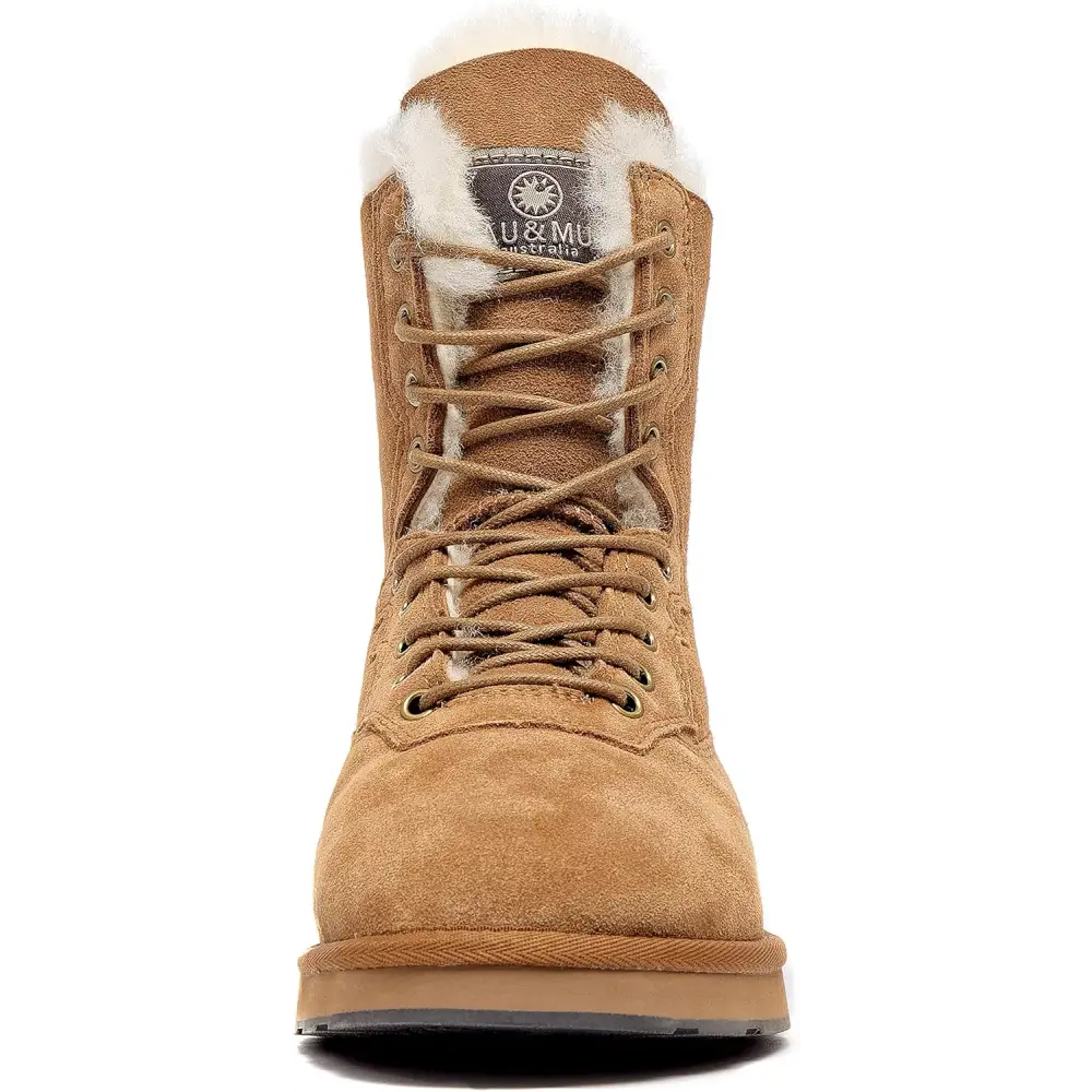 AUMU Women’s Classic Casual Style Sheepskin Suede Winter Snow Boots