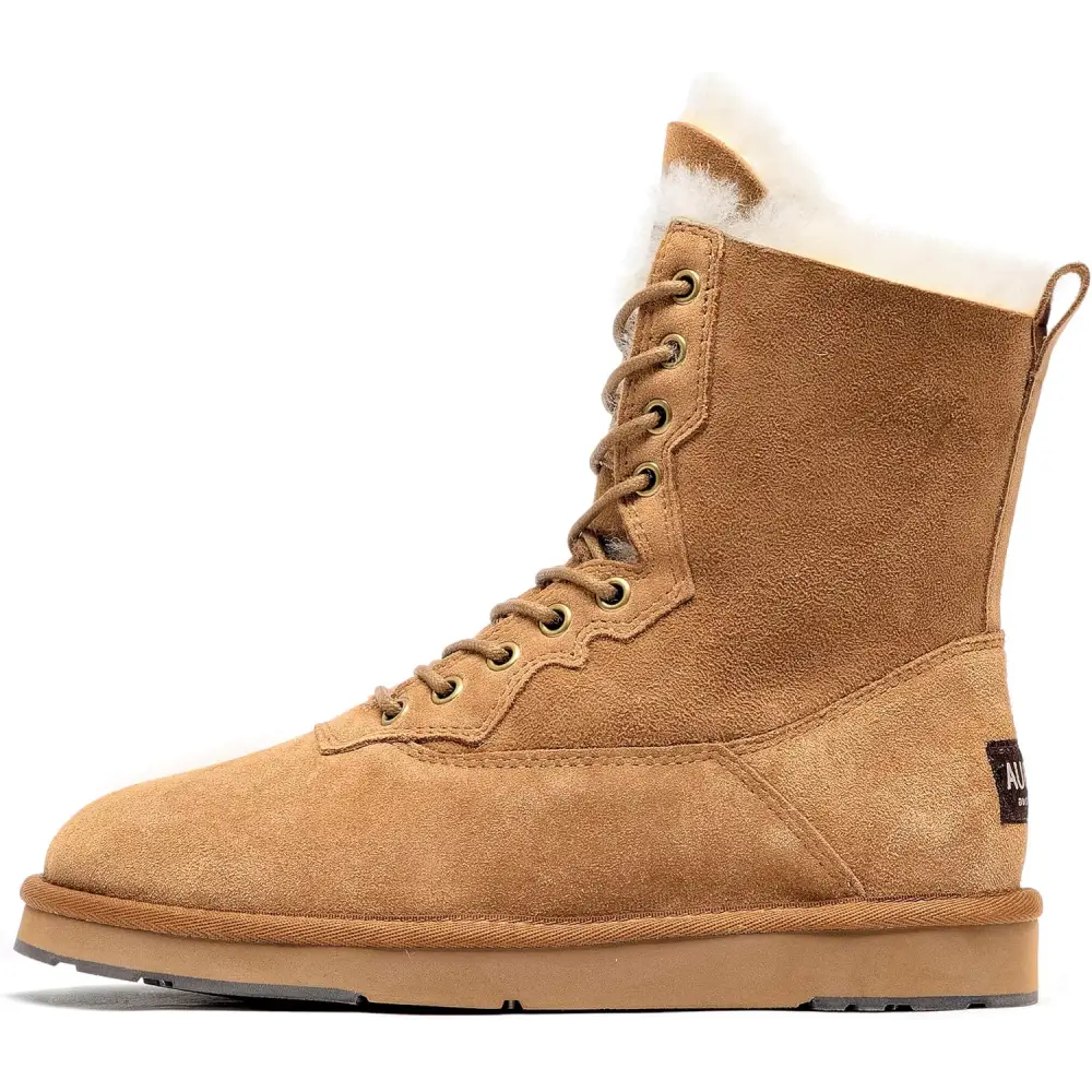 AUMU Women’s Classic Casual Style Sheepskin Suede Winter Snow Boots