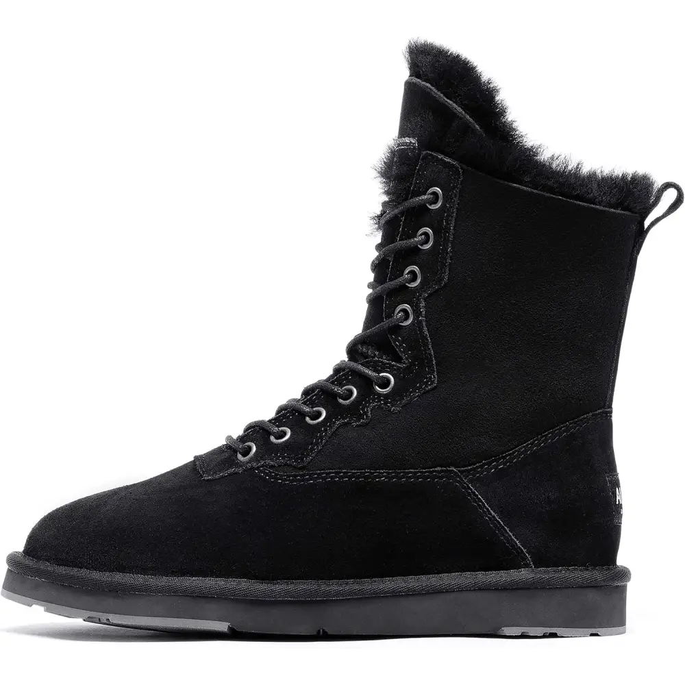 AUMU Women’s Classic Casual Style Sheepskin Suede Winter Snow Boots
