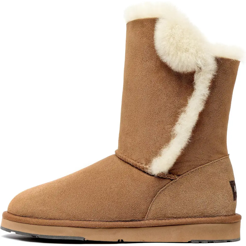 AUMU Women’s National Style Matin Classic Style Sheepskin Suede Fashion Snow Warm Boot