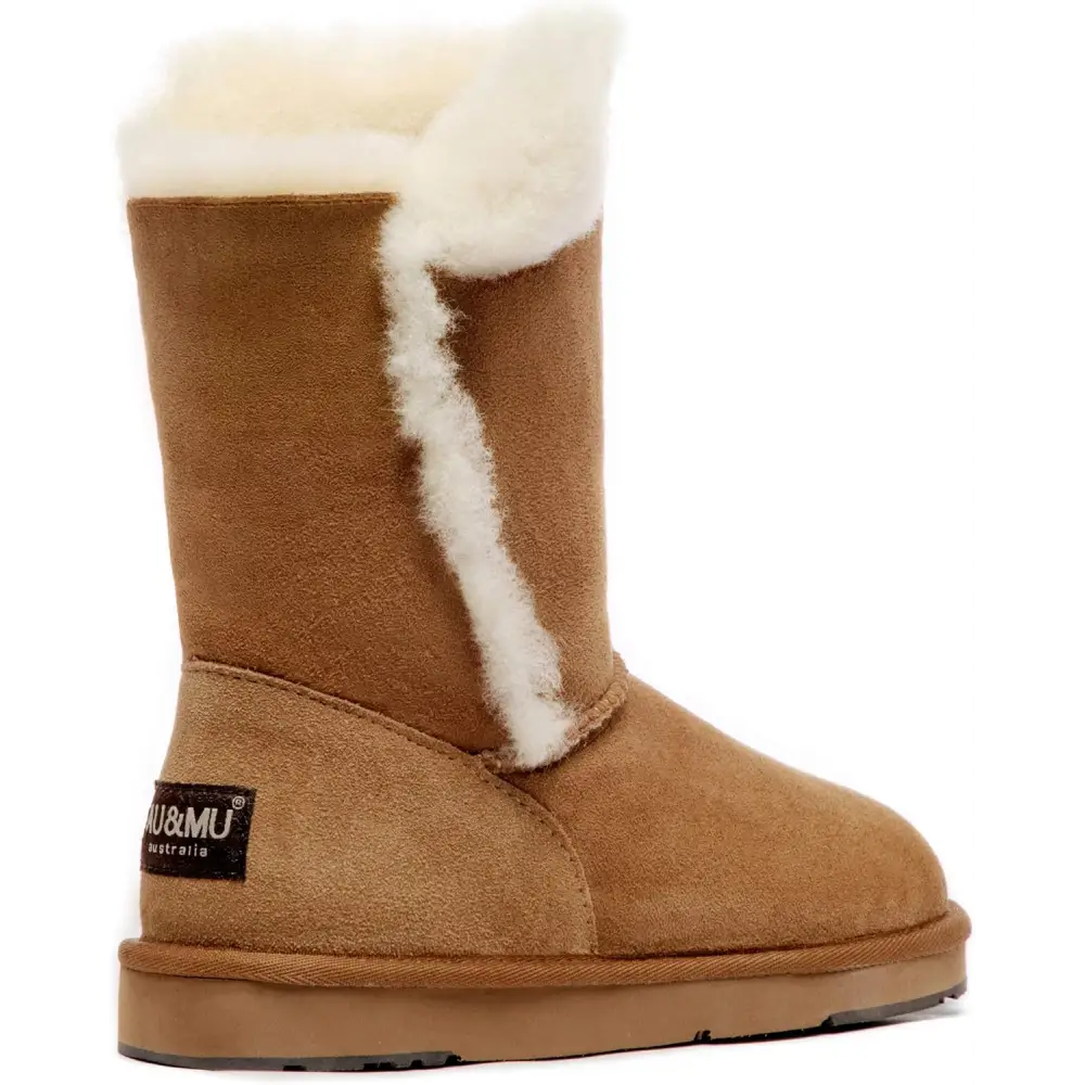 AUMU Women’s National Style Matin Classic Style Sheepskin Suede Fashion Snow Warm Boot