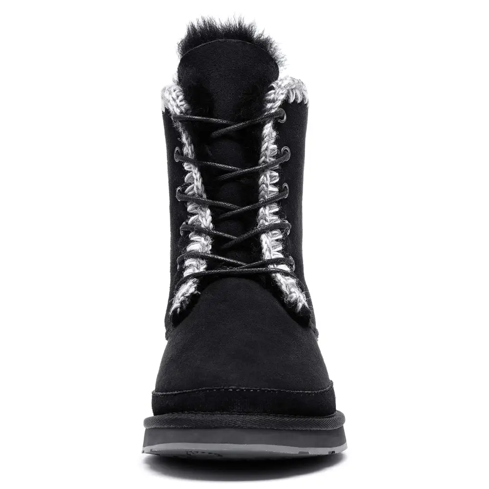 AUMU Women’s National Style Matin Classic Style Sheepskin Suede Winter Snow Boots