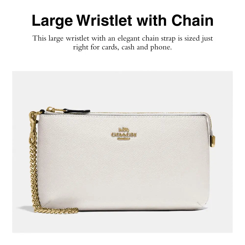 Coach Large Wristlet W Chain