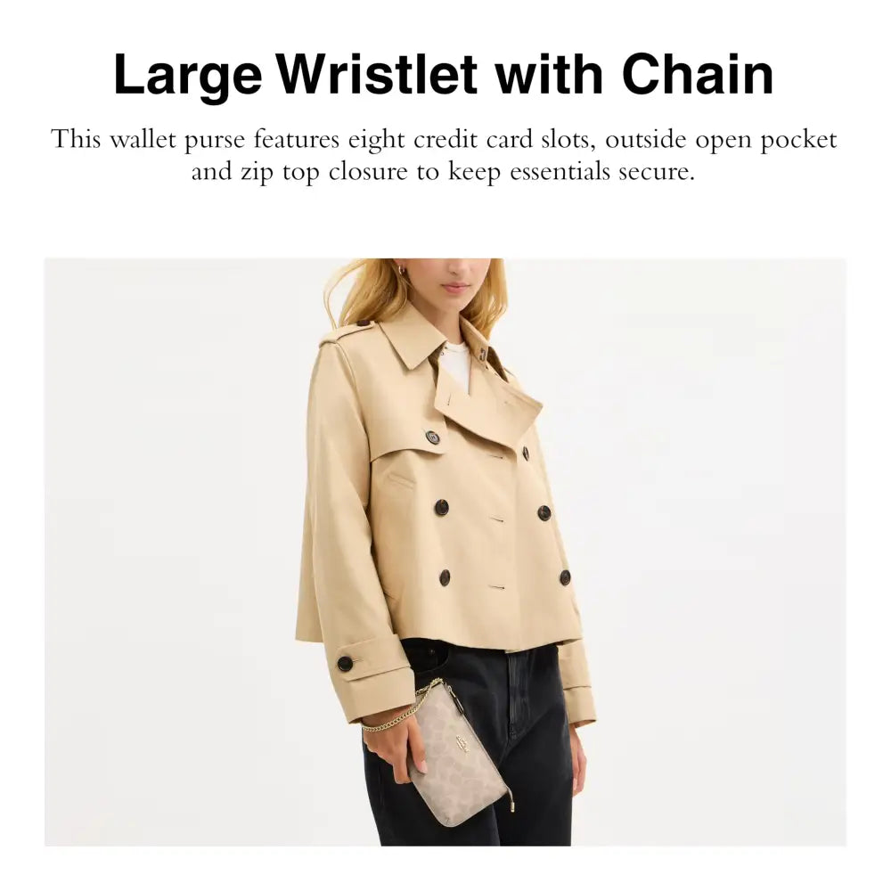 Coach Large Wristlet W Chain