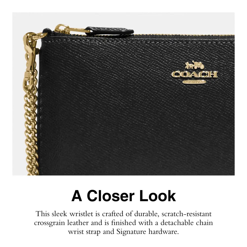 Coach Large Wristlet W Chain