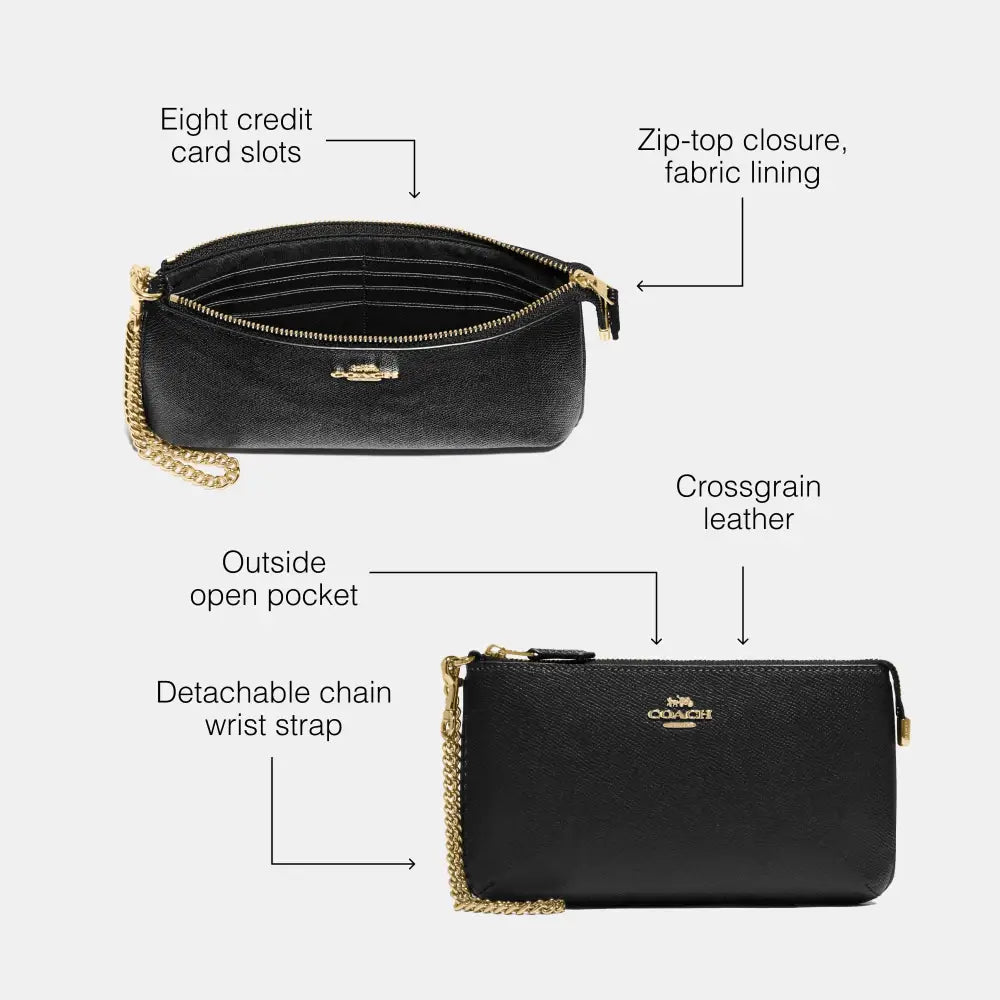 Coach Large Wristlet W Chain