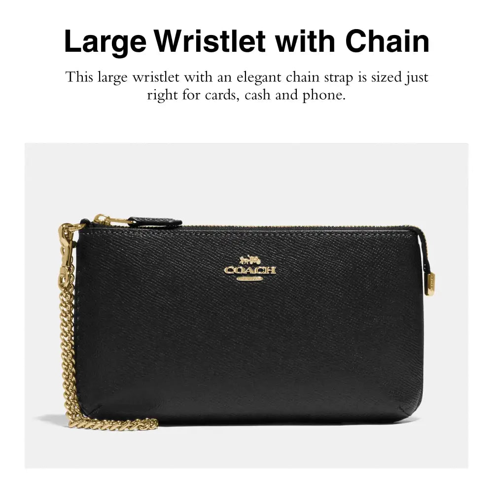 Coach Large Wristlet W Chain