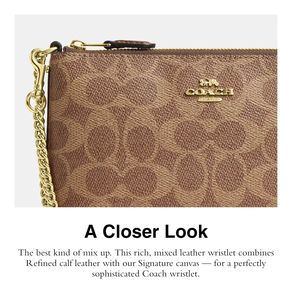 Coach Large Wristlet W Chain
