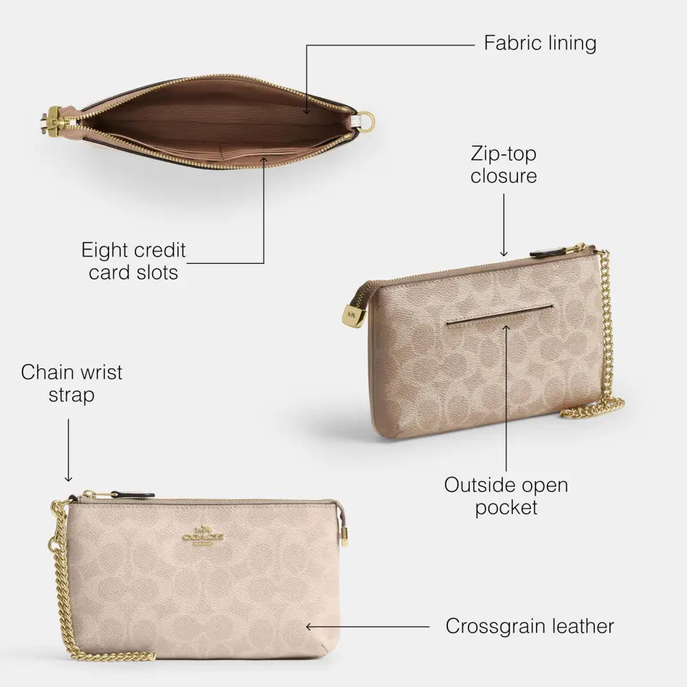 Coach Large Wristlet W Chain