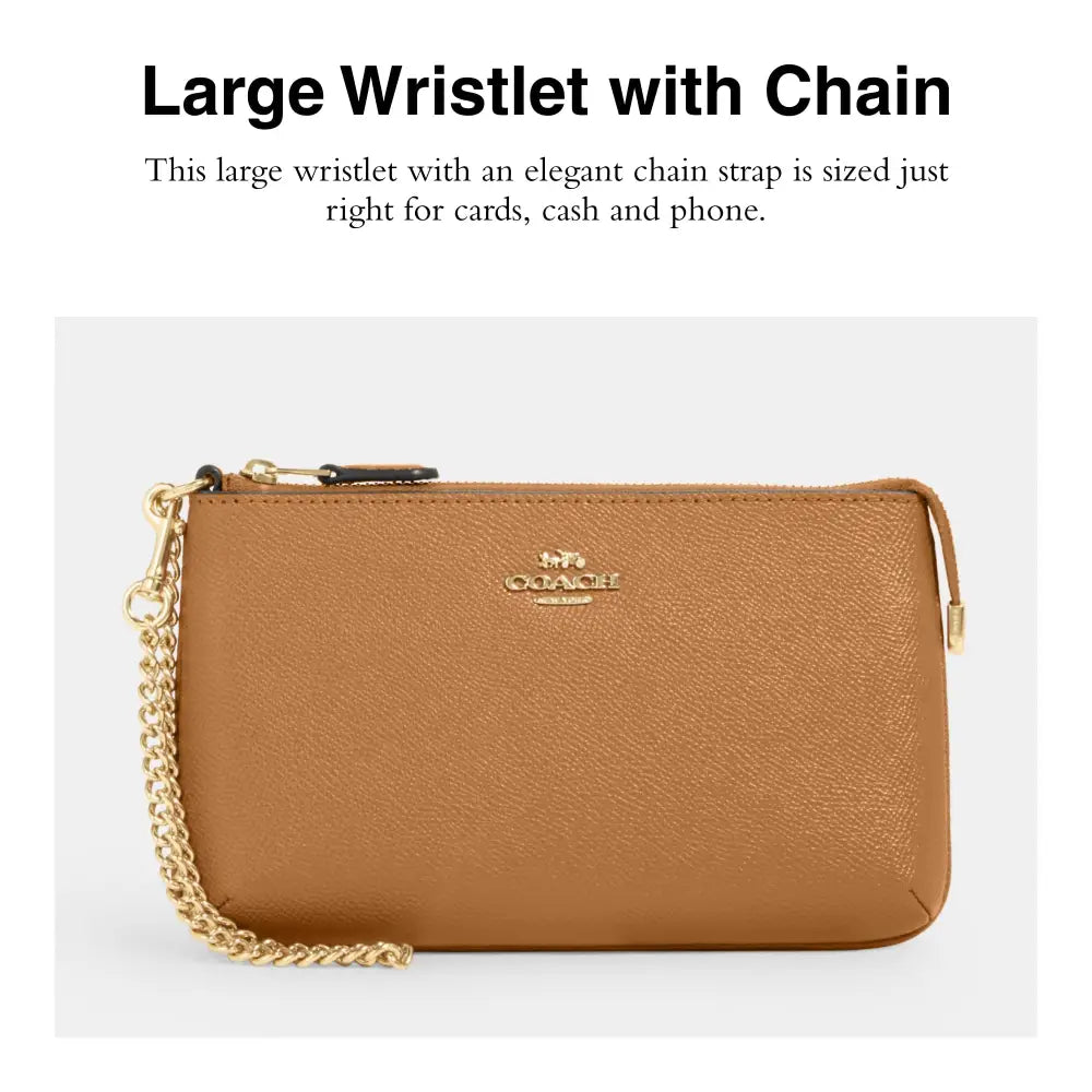 Coach Large Wristlet W Chain