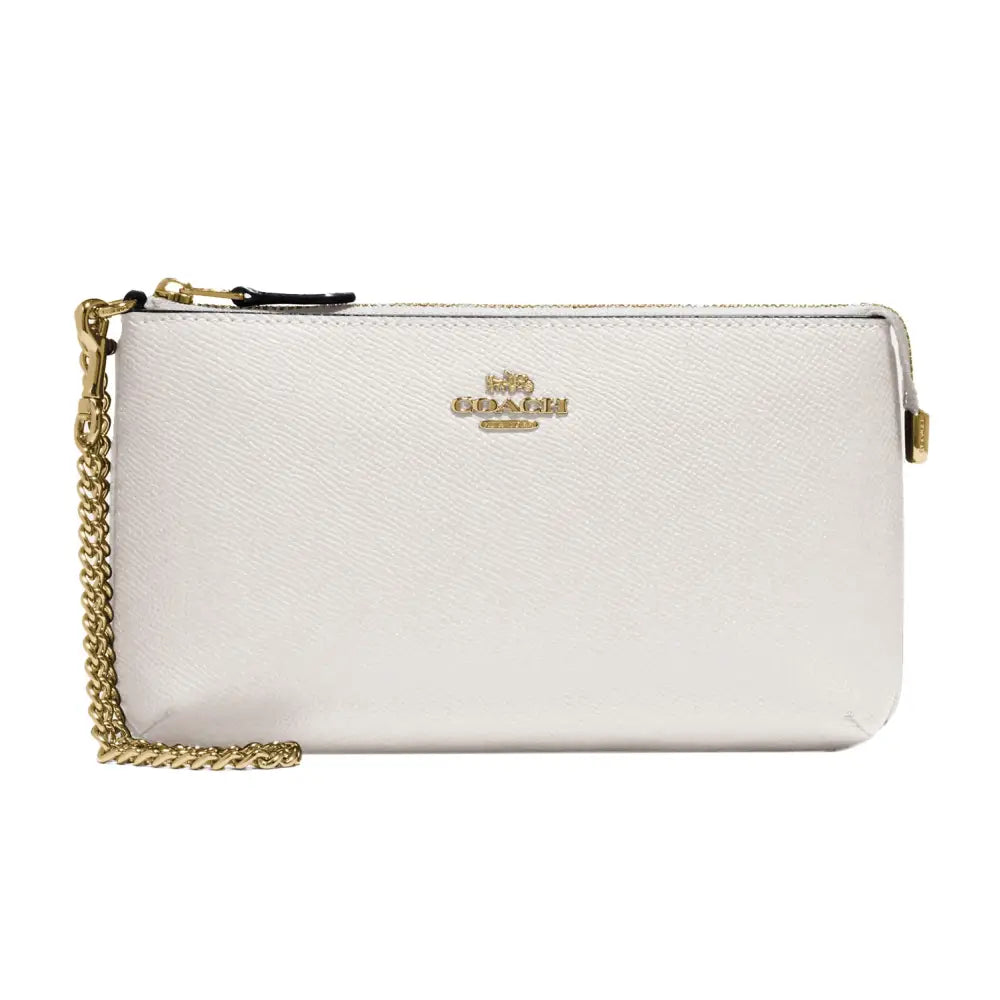 Coach Large Wristlet W Chain - One Size / Chalk
