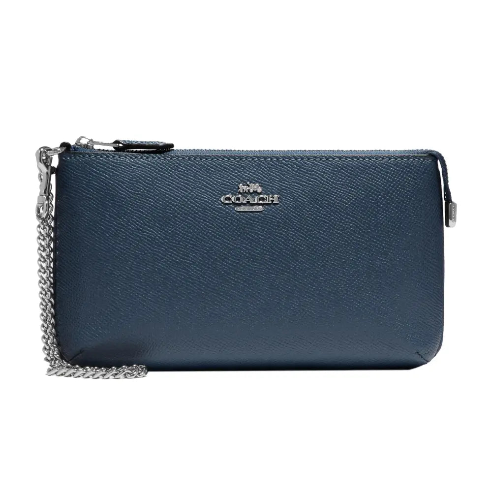 Coach Large Wristlet W Chain - One Size / Denim
